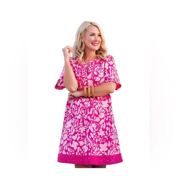 NWT Gibson Look Crochet Trimmed Cabana Dress - Picture 1 of 13